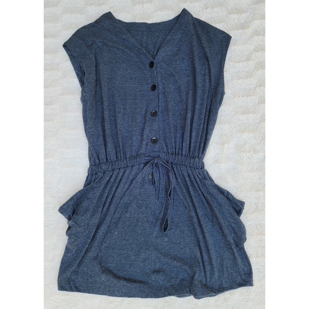 Gray button-down shirt dress